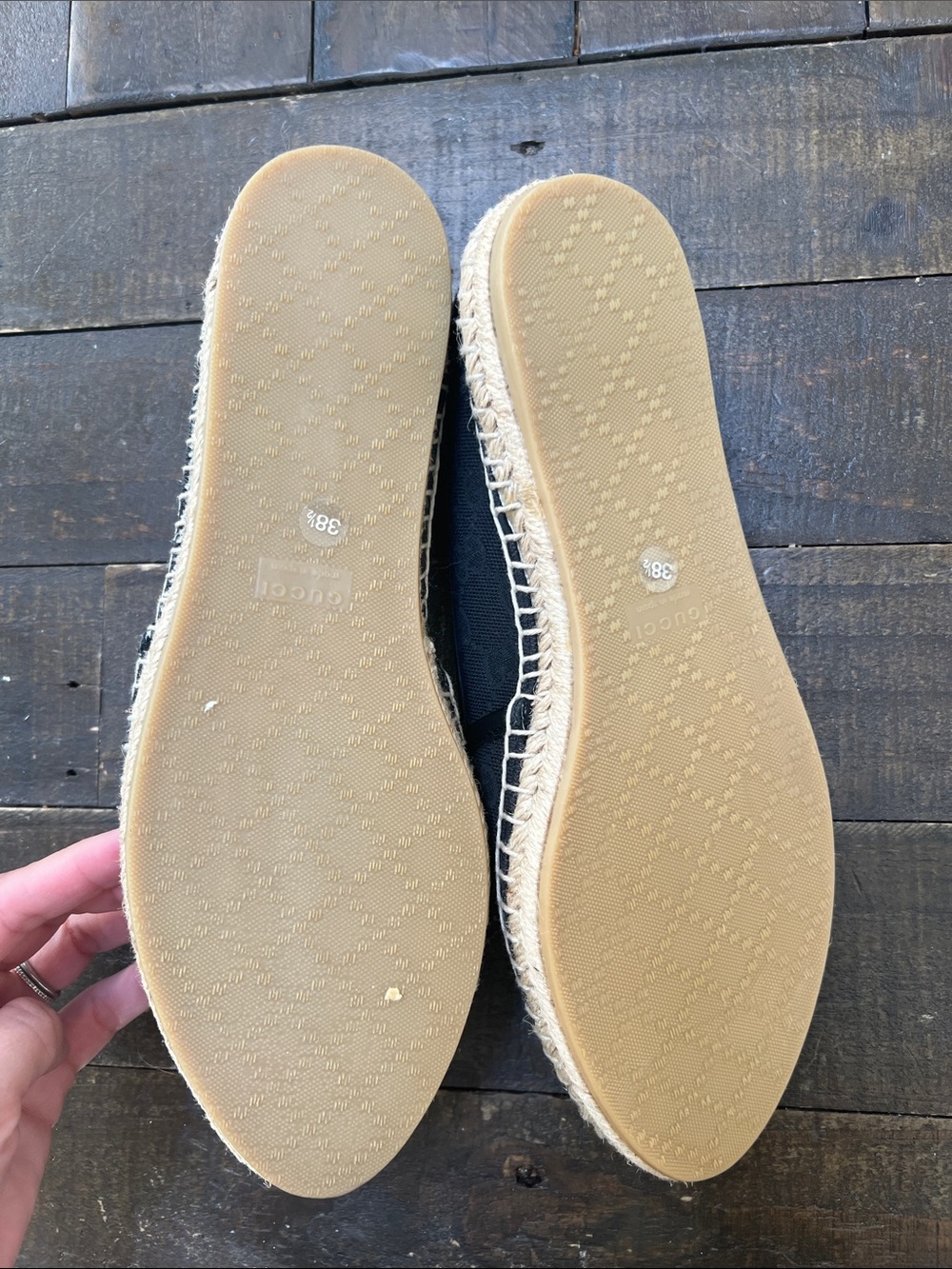 Gucci Black GG Canvas Espadrille Flats - Picture 5 of 5